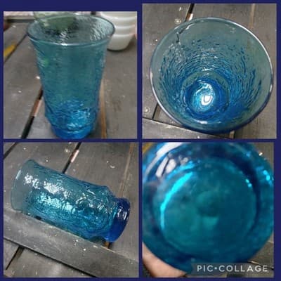Vintage Anchor Hocking Rainflower Laser Blue 10 Ounce Tumbler Replacement - Image 1