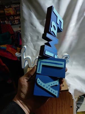 2 Wooden Carved Decorative (home - FaMiLy) - Thumbnail 3