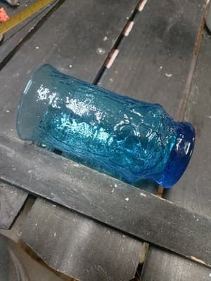 Vintage Anchor Hocking Rainflower Laser Blue 10 Ounce Tumbler Replacement - Thumbnail 4