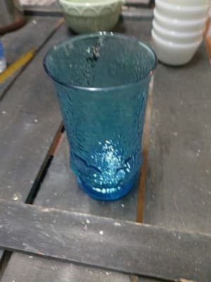 Vintage Anchor Hocking Rainflower Laser Blue 10 Ounce Tumbler Replacement - Thumbnail 3
