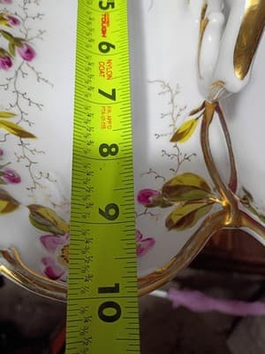 Antique C.T. Altwasser Silesia Divided Lobster Dish - Floral Gold Trim - 12 - Thumbnail 7