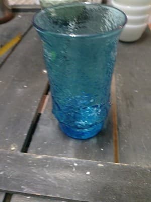 Vintage Anchor Hocking Rainflower Laser Blue 10 Ounce Tumbler Replacement - Thumbnail 2