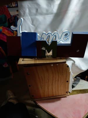 2 Wooden Carved Decorative (home - FaMiLy) - Thumbnail 2