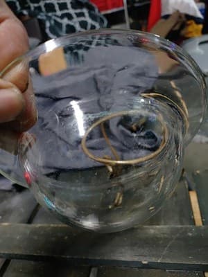 Small Potpourri Candle Holder Glass Dish Brass Stand 5” Tall (30) - Thumbnail 4