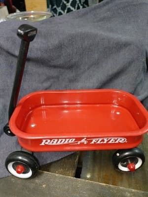 "Vintage Classic Radio Flyer Red Wagon Miniature Metal Toy 6 1/4" Collectible... - Thumbnail 5