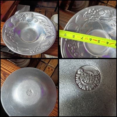 Vintage Wilton Armetale French Quarter Fruit Bowl 9" RWP Pewter-Look - Image 1