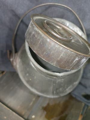 Vintage Primitive Metal Cream Can | Rustic Farmhouse Dairy Pail | Antique... - Thumbnail 7