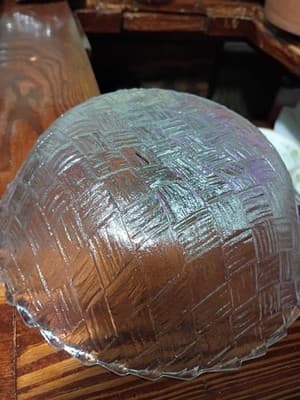 Vintage 3-Piece Glass Salad Set: 9" Basket Weave Bowl & 10" Column Handle... - Thumbnail 14