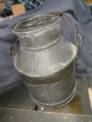 Vintage Primitive Metal Cream Can | Rustic Farmhouse Dairy Pail | Antique... - Thumbnail 5