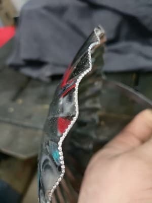 Vintage Hand-Wrought Aluminum Thistle Serving Basket/Dish, Scalloped Edge, Good - Thumbnail 2