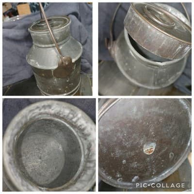 Vintage Primitive Metal Cream Can | Rustic Farmhouse Dairy Pail | Antique... - Image 1