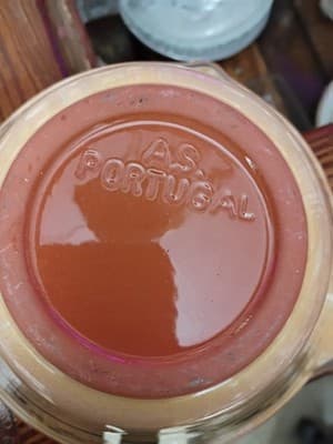 Vintage A.S. Portugal Hand-Painted Handled Serving Bowl Blue Floral Terracotta - Thumbnail 8