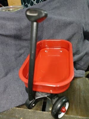 "Vintage Classic Radio Flyer Red Wagon Miniature Metal Toy 6 1/4" Collectible... - Thumbnail 3