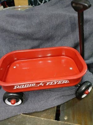 "Vintage Classic Radio Flyer Red Wagon Miniature Metal Toy 6 1/4" Collectible... - Thumbnail 4