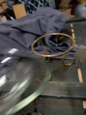 Small Potpourri Candle Holder Glass Dish Brass Stand 5” Tall (30) - Thumbnail 5