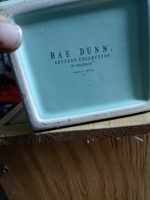 Rae Dunn Turquoise Ceramic House Flower Vase I Love MOM - Thumbnail 6