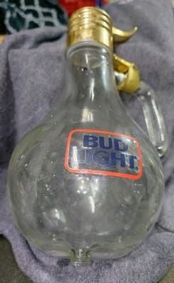 Vintage 1987 Bud Light Light Bulb Glass Dispenser Pitcher Anheuser-Busch - Thumbnail 2