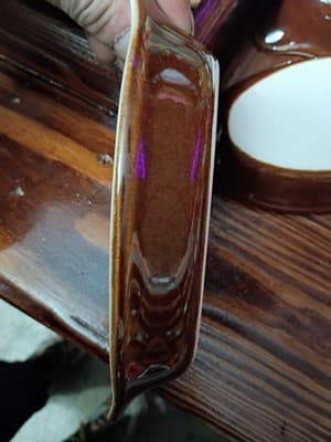 Set of 4 Vintage Hall China DC627 Brown & White Individual Au Gratin Bakers 9”1 - Thumbnail 7