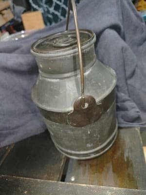Vintage Primitive Metal Cream Can | Rustic Farmhouse Dairy Pail | Antique... - Thumbnail 4