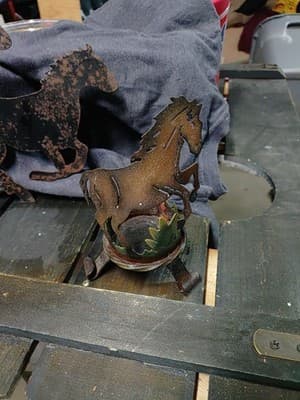 Lot Of 2 Metal Horse Items /3 Running Horses Wall Hanging. / Shadow Casting... - Thumbnail 4