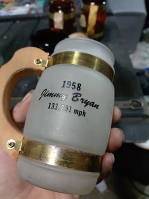 1954 INDY 500 FROSTED MUG-SIESTAWARE FUEL INJECTION SPECIAL/BILL VUKOVICH WINNER - Thumbnail 3