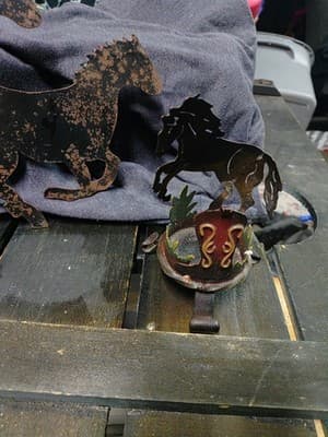 Lot Of 2 Metal Horse Items /3 Running Horses Wall Hanging. / Shadow Casting... - Thumbnail 5