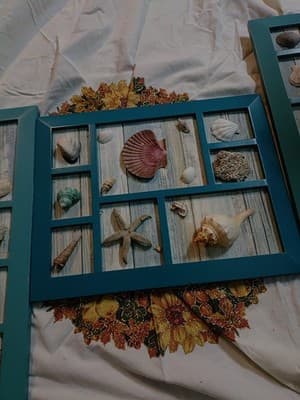 3 Piece Seashell Wall Art. Cabin Decorations - Thumbnail 3