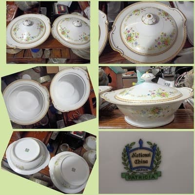 Vintage National China Patricia Pattern Round Covered Vegetable Tureen - Japan - - Image 1