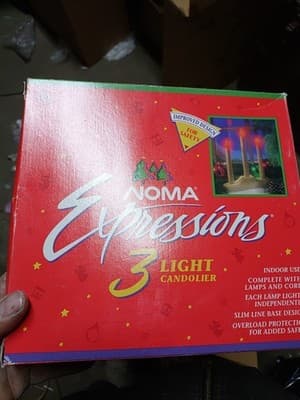 Vtg Noma Expressions 3 Light Candolier Christmas Dripping Candle Candelabra - Image 1