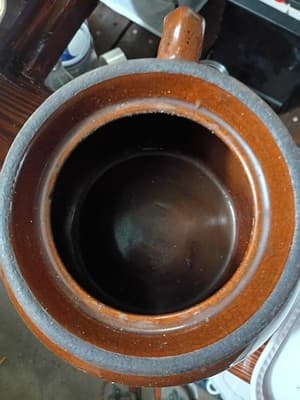 Vintage RRP Co Robinson Ransbottom Stoneware Bean Pot No. 3 Blue Crown Logo - Thumbnail 8