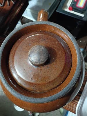 Vintage RRP Co Robinson Ransbottom Stoneware Bean Pot No. 3 Blue Crown Logo - Thumbnail 5