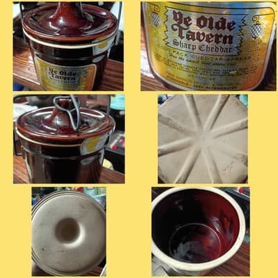 Vintage Ye Olde Tavern Sharp Cheddar Cheese Crock - Large 45oz Chicago IL - Image 1