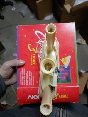 Vtg Noma Expressions 3 Light Candolier Christmas Dripping Candle Candelabra - Thumbnail 3