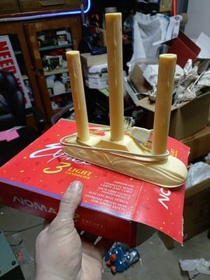 Vtg Noma Expressions 3 Light Candolier Christmas Dripping Candle Candelabra - Thumbnail 2