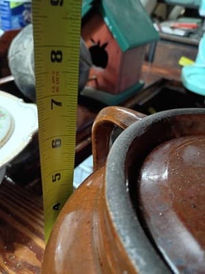 Vintage RRP Co Robinson Ransbottom Stoneware Bean Pot No. 3 Blue Crown Logo - Thumbnail 10