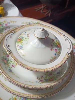 16-Pc National China Patricia Set - NO CHIPS - 15.5" XL Platter, Sugar/Creamer, - Thumbnail 17