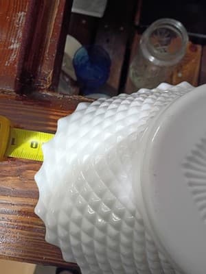 Vintage Fenton White Milk Glass Hobnail Bowl 10" Sawtooth Edge Sunburst - Thumbnail 10