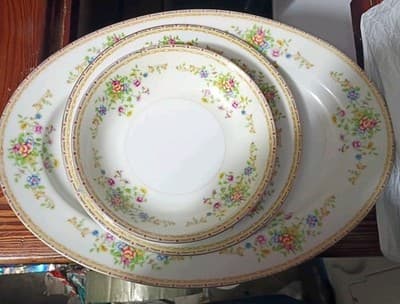 16-Pc National China Patricia Set - NO CHIPS - 15.5" XL Platter, Sugar/Creamer, - Thumbnail 3