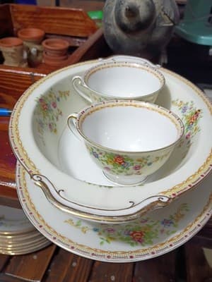 14-Pc Vintage National China Patricia Set - Service for 4 + Serving Platter &... - Thumbnail 3