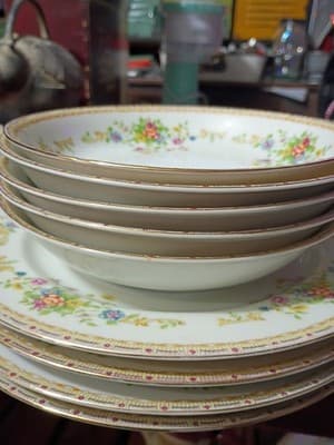 14-Pc Vintage National China Patricia Set - Service for 4 + Serving Platter &... - Thumbnail 14