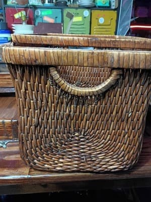 1Woven Rattan Hanging File Folder Basket Office Organizer with Metal Rails 16" - Thumbnail 3