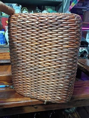 1Woven Rattan Hanging File Folder Basket Office Organizer with Metal Rails 16" - Thumbnail 4