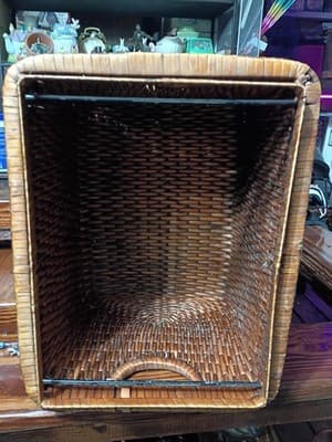 1Woven Rattan Hanging File Folder Basket Office Organizer with Metal Rails 16" - Thumbnail 5