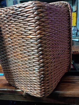 1Woven Rattan Hanging File Folder Basket Office Organizer with Metal Rails 16" - Thumbnail 6