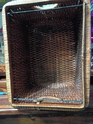 1Woven Rattan Hanging File Folder Basket Office Organizer with Metal Rails 16" - Thumbnail 7