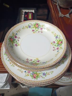 14-Pc Vintage National China Patricia Set - Service for 4 + Gravy Boat & Serving - Thumbnail 15