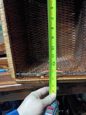 1Woven Rattan Hanging File Folder Basket Office Organizer with Metal Rails 16" - Thumbnail 9