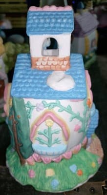 Vintage Easter Expressions Porcelain Bunny Church House Figurine Village - Thumbnail 5