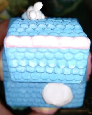 Vintage Easter Expressions Porcelain Bunny Church House Figurine Village - Thumbnail 6