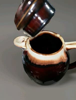 Vintage Pfaltzgraff Gourmet Brown Drip Glaze Coffee Pot Pitcher Carafe NO 303... - Thumbnail 4